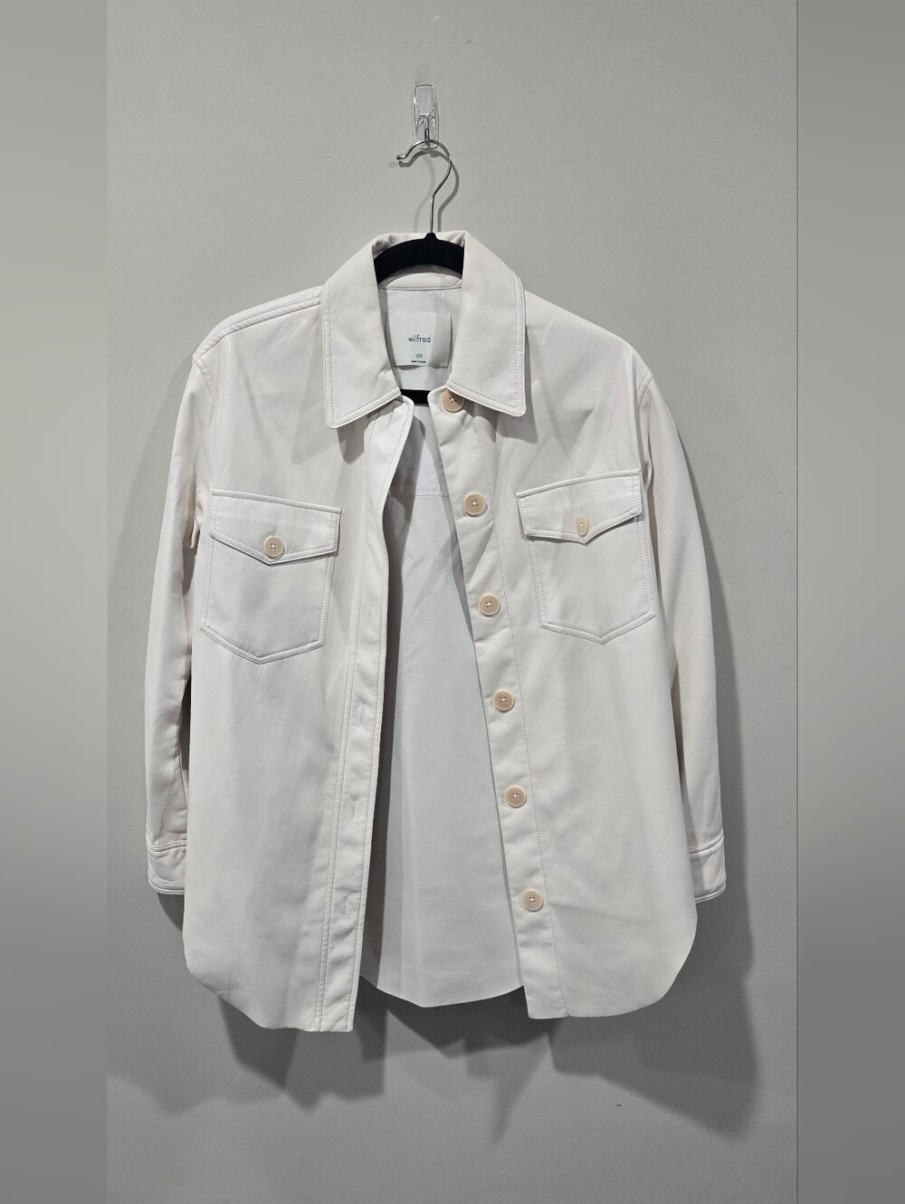 Babaton Ava Belted Vegan Leather Jacket Beige 2XS